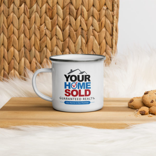 Enamel Coffee Mug with Your Home Sold Guaranteed Realty Logo