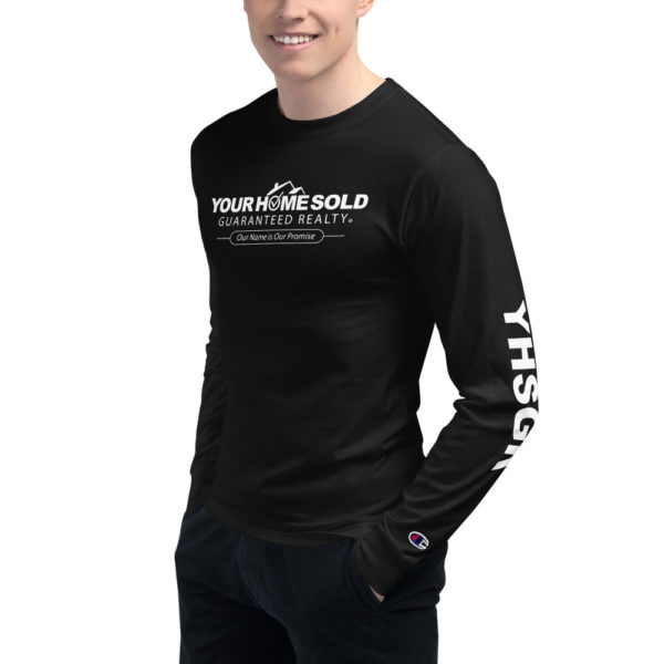 Mens Champion Long Sleeve Shirt with Your Home Sold Guaranteed Realty Logo